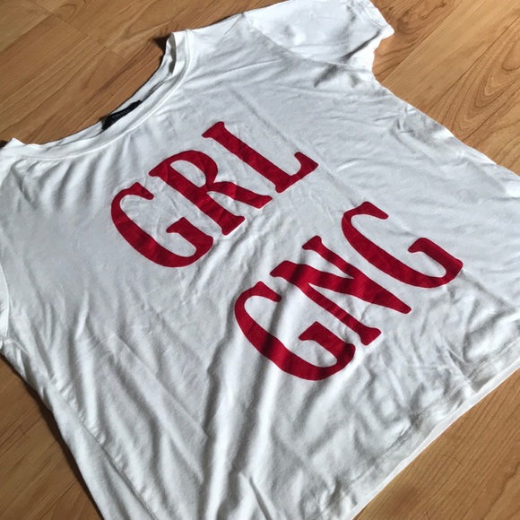 White "GRL GNG" Top - Picture 2 of 4